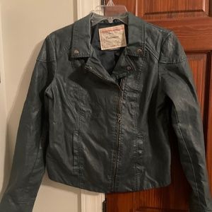 Green Leather like jacket